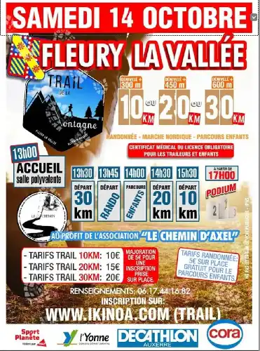 TRAIL A FLEURY LA VALLEE LE SAMEDI 14 OCTOBRE