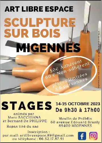 SCULPTURE ET BOIS A MIGENNES LES 14 ET 15 OCTOBRE