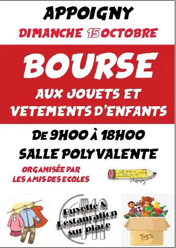 BOURSE AUX JOUETS LE DIMANCHE 15 OCTOBRE A APPOIGNY