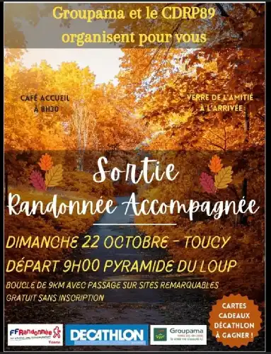 RANDONNEE DEPART PYRAMIDE DU LOUP A TOUCY LE DIMANCHE 22 OCTOBRE