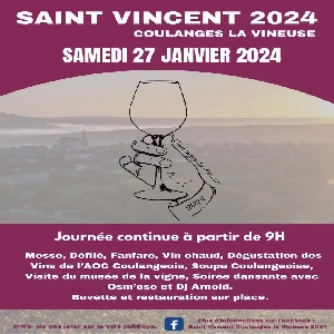 Saint Vincent à Coulanges la vineuse la samedi 27 janvier