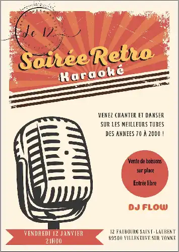 SOIRÉE RETRO CE VENDREDI 12 JANVIER À VILLENEUVE SUR YONNE