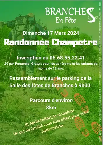 RANDONNÉE CHAMPÊTRE LE DIMANCHE 17 MARS À BRANCHES