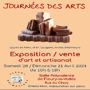 JOURNÉES DES ARTS LES SAMEDI 20 ET DIMANCHE 21 AVRIL À FLEURY LA VALLÉE