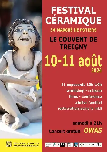 FESTIVAL CÉRAMIQUE LES 10 ET 11 AOÛT À TREIGNY À PARTIR DE 10H