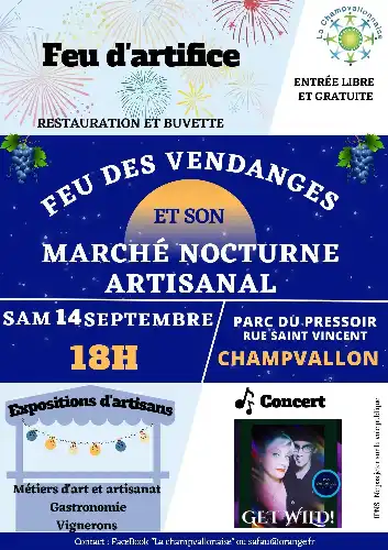 FEU DES VENDANGES ET MARCHÉ NOCTURNE À CHAMPVALLON À PARTIR DE 18H