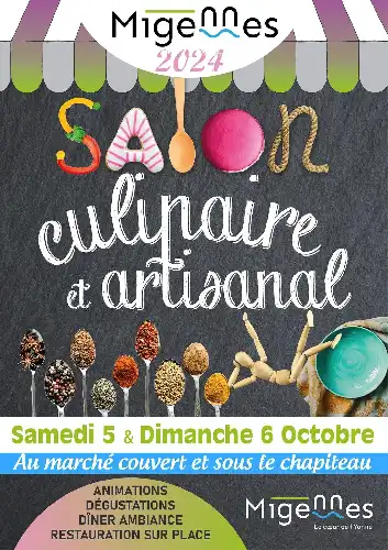 SALON CULINAIRE ET ARTISANAL À MIGENNES LES 05 ET 06 OCTOBRE AU MARCHÉ COUVERT