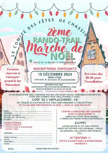 LE COMITÉ DES FÊTES DE CHASSIGNELLES ORGANISE SA RANDO TRAIL MARCHÉ DE NOËL LE 15 DÉCEMBRE À PARTIR DE 09H