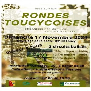 1ÈRE ÉDITION DES RONDES TOUCYCOISES LE DIMANCHE 17 NOVEMBRE À PARTIR DE 08H30