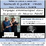 Lecture musicale le samedi 06 juillet à 19h à la maison Marie Noël à Auxerre