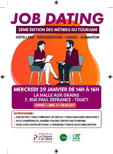 JOB DATING ORGANISÉ LE MERCREDI 29 JANVIER À PARTIR DE 14H À LA SALLE DES FÊTES DE TOUCY