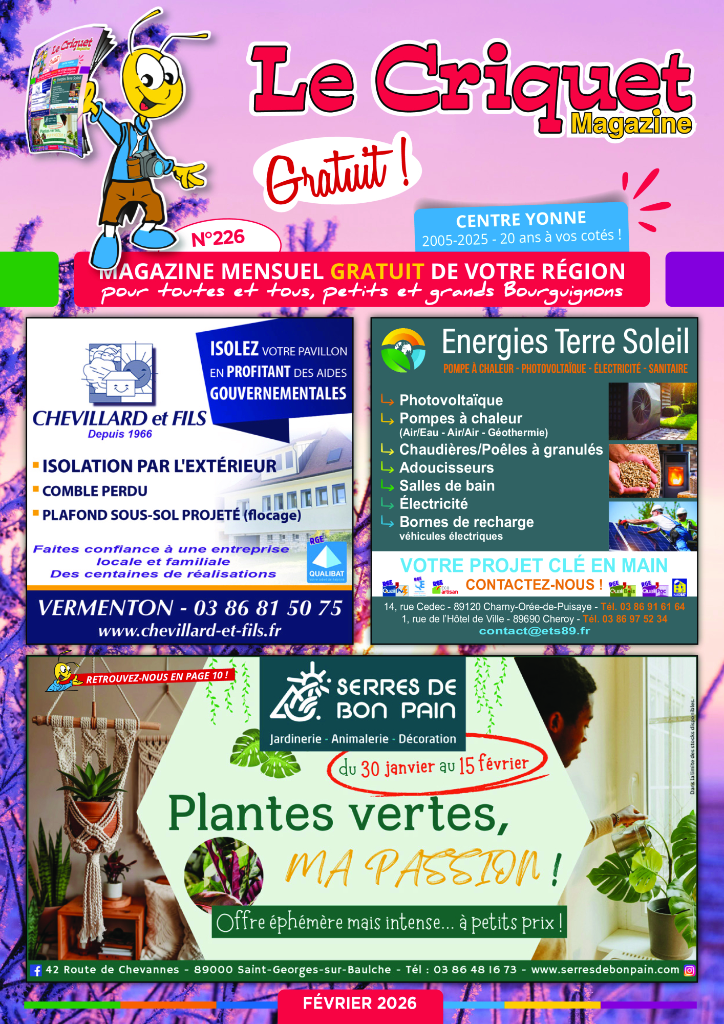 Cliquez l'image pour feuilleter Le Criquet de L'Auxerrois et du centre Yonne : février 2026