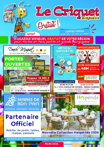 Le Criquet de L'Auxerrois et du centre Yonne : mars 2026