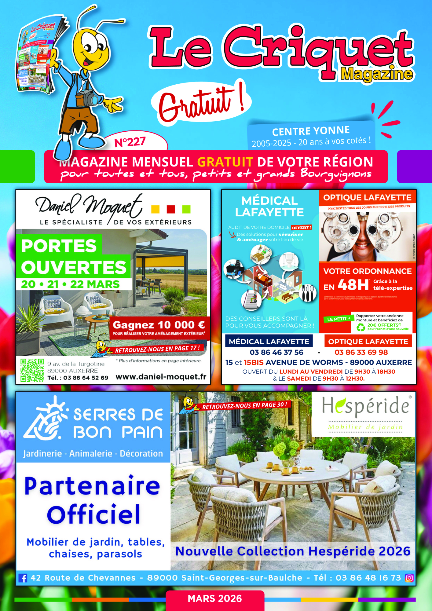 Cliquez l'image pour feuilleter Le Criquet de L'Auxerrois et du centre Yonne : mars 2026